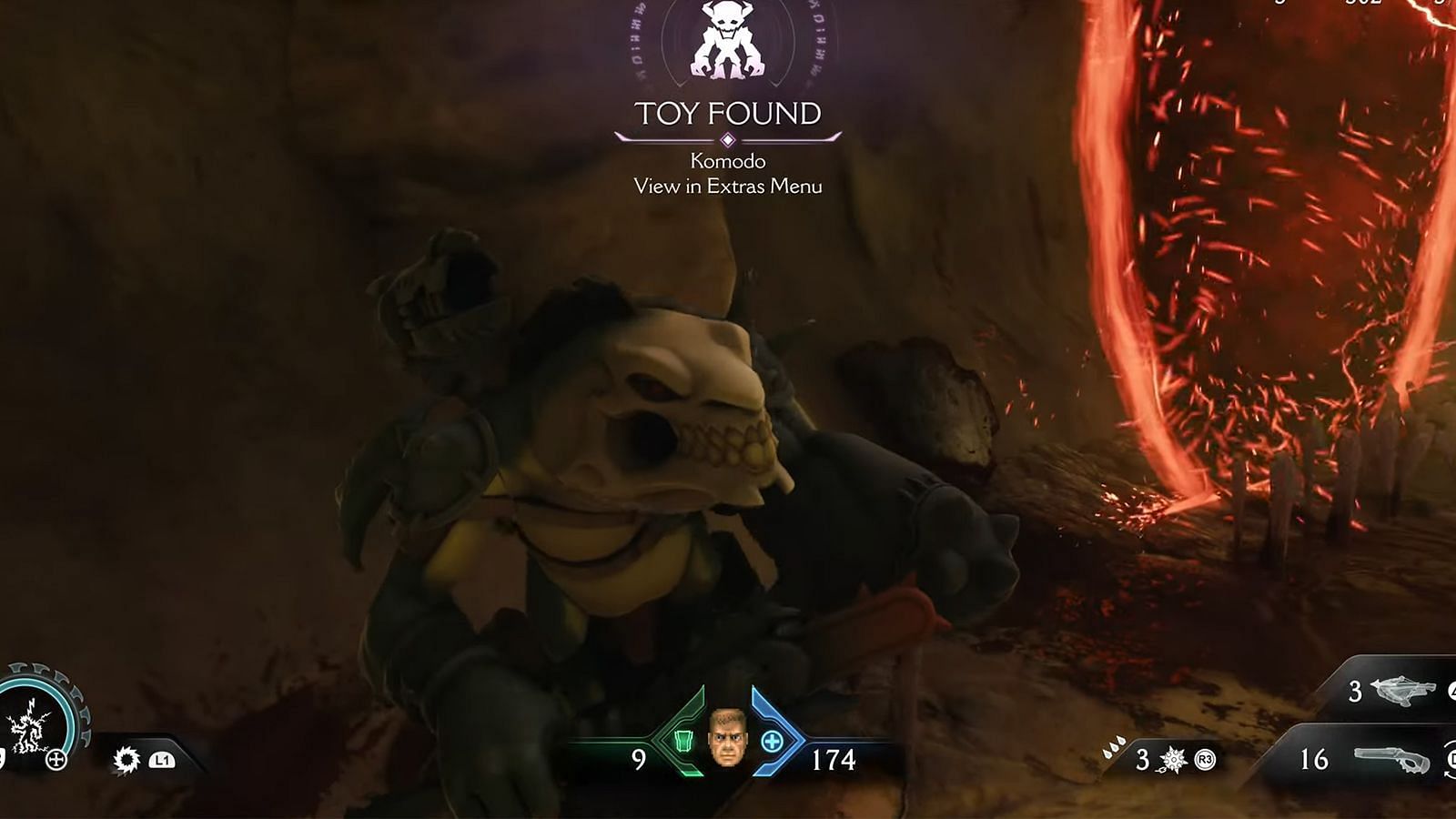 Komodo Toy in Doom The Dark Ages (Image via Bethesda || YouTube/@BackseatGuides)